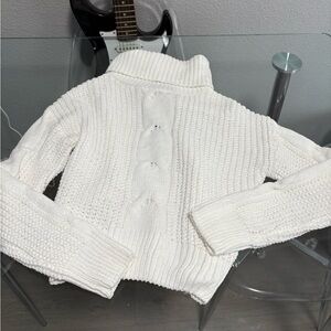Fashion Nova Cream Cable Knit Turtleneck Sweater